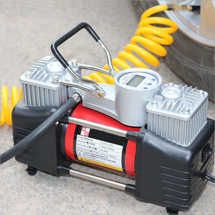 Pompa Ban Compressor Portabel Mobil Motor Double Cylinder 12V 150 PSI - 628-4X4