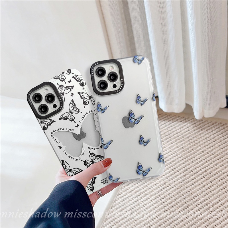 Soft Case Tpu Motif Kupu-Kupu Untuk IPhone 7 6 8P 11 13 12 Pro Max X XR XS Max 6S Plus 7 8 SE 2020 butterfly