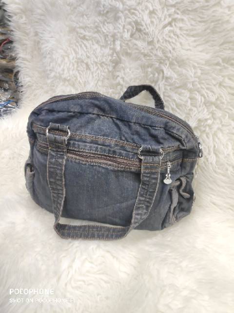 tas wanita bahan jeans medline / tas selempang wanita ukuran besar