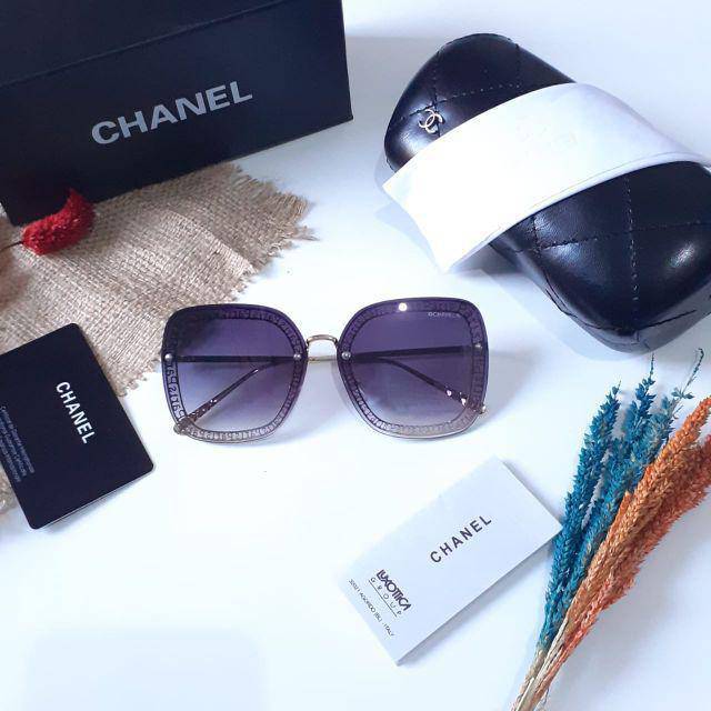 Grosiran kacamata hitam wanita fashion Chanel Paris super free cairan pembersih