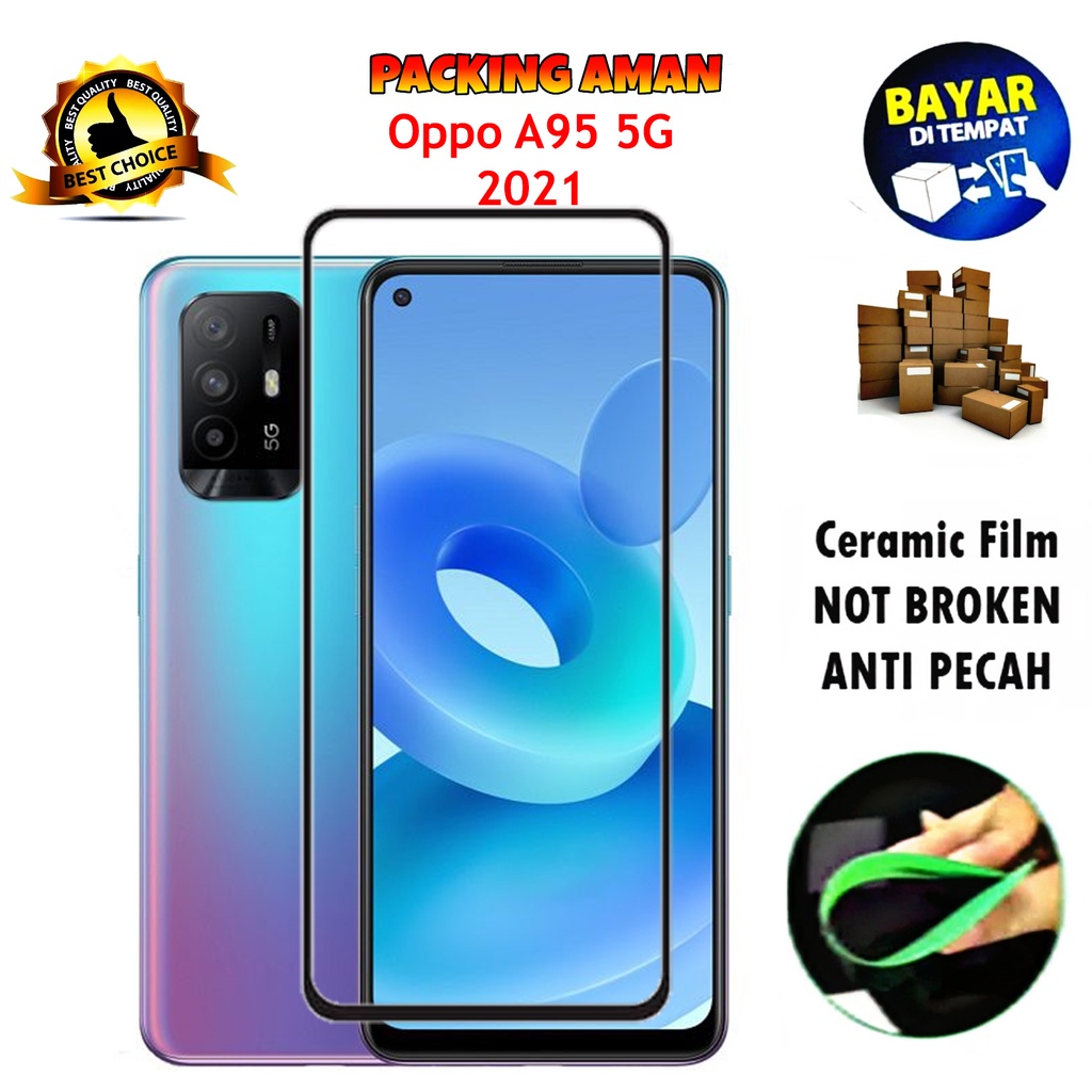 Tempered Glass Oppo A95 4G FULL COVER FULL SCREEN Ceramic Film Anti Gores