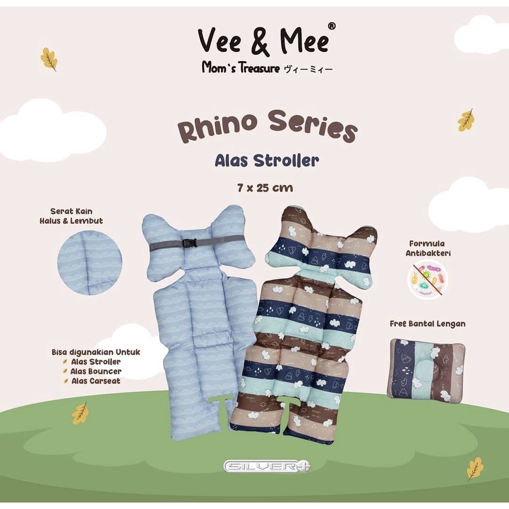 Vee &amp; Mee Alas Stroller / Bouncer / Car Seat + Bantal Lengan Anti Bakteri Rhino Series  - VMA 1010