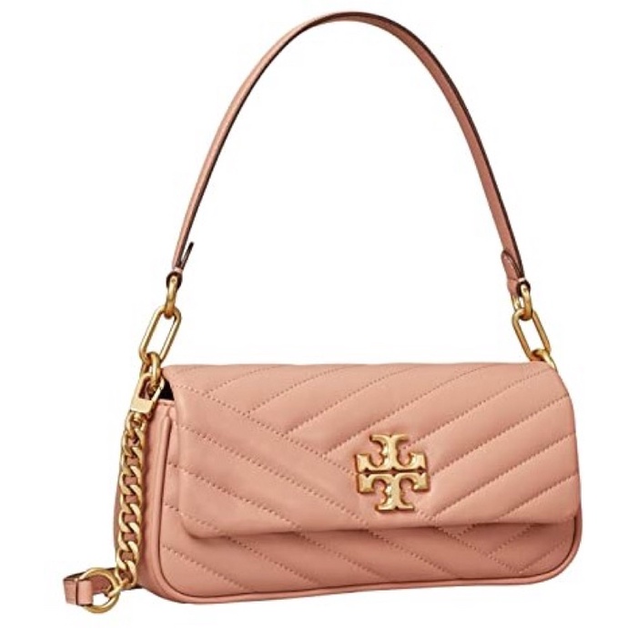 Tory Burch 85229 Kira Chevron Small Flap Shoulder Bag Sycamore Green/Rolled Gold