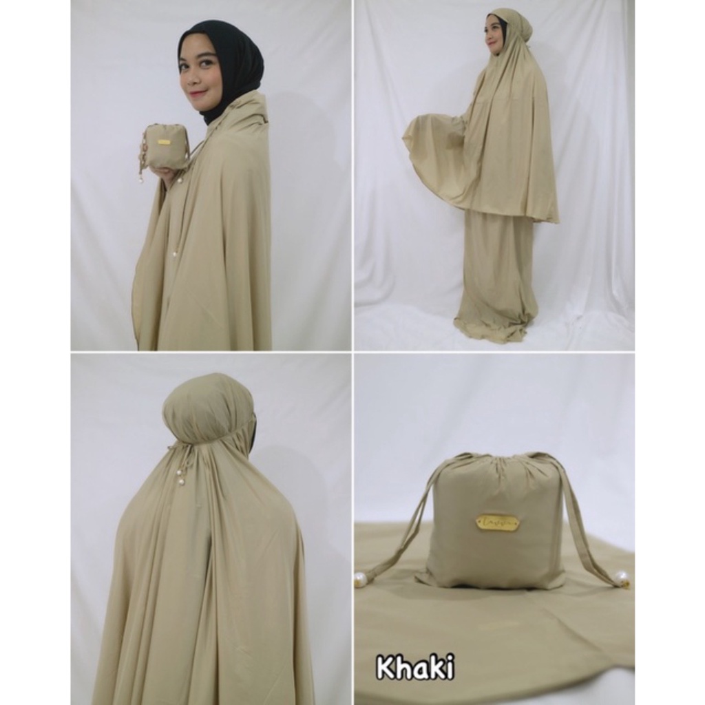 [READY] Mukena Tavva Khaki / Mukena Traveling + Sajadah / Mukena Mini