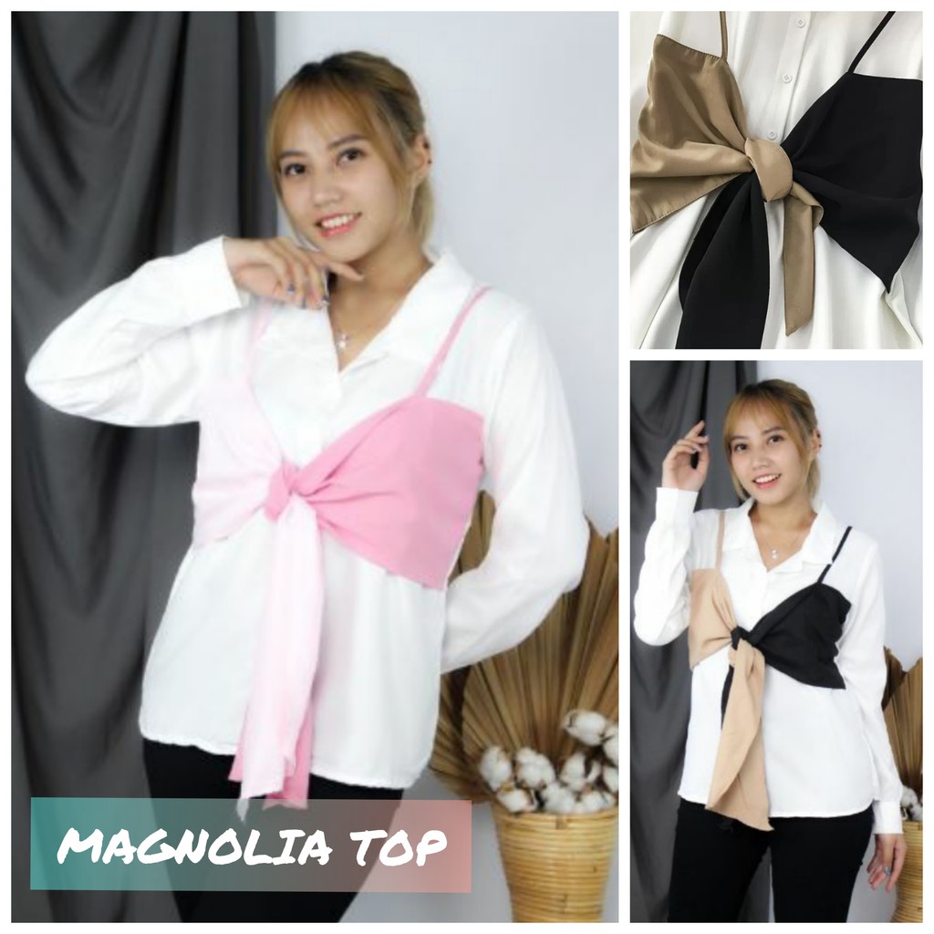 Magnolia TOP Kekinian/Magnolia Blouse/Atasan Blouse Muslim/Fashion Wanita Terlaris