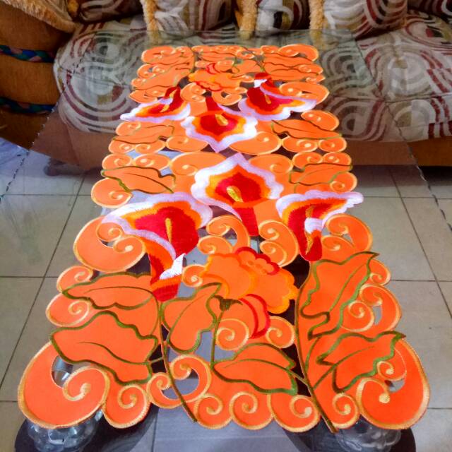 Unik Latulip taplak Meja Tamu Bordir Minimalis