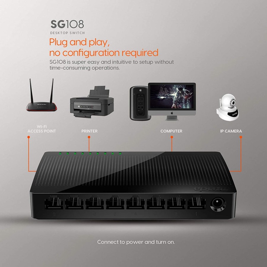 Tenda SG108 Desktop Switch Hub Gigabit 8 Port 1000Mbps SG 108