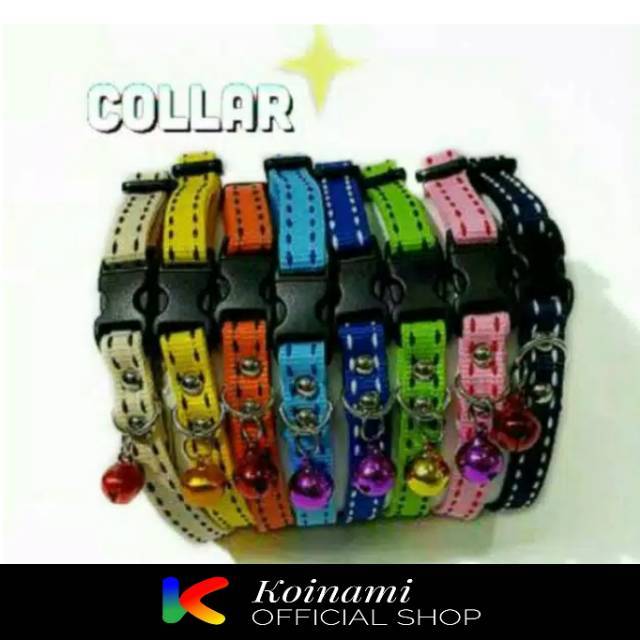 KALUNG GARIS EDOTH / collar kucing anjing / tali / lonceng / cat dog / pet / acc hewan