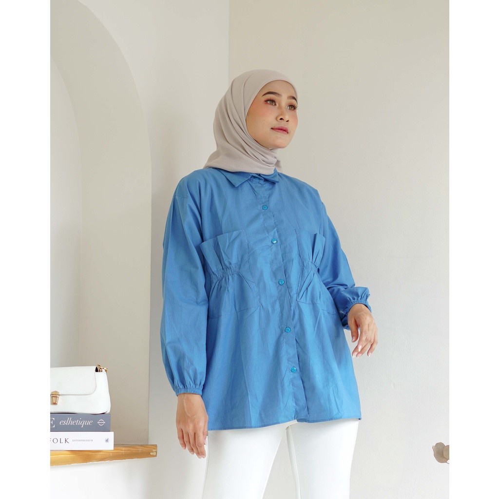 NARA TOP BLOUSE // CANTIKA KEMEJA CRINCLE WANITA