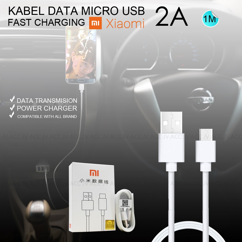 WHITE KABEL DATA MICRO USB 2A ORIGINAL FOR XIAOMI