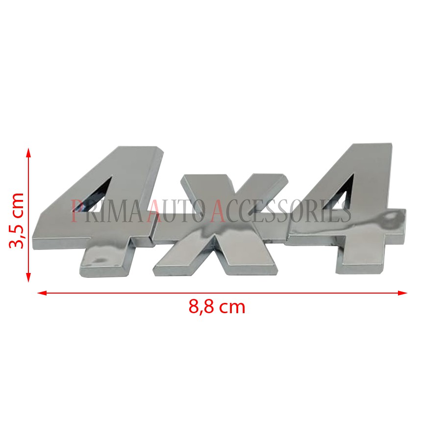 Logo Emblem Mobil 4x4 Chrome Ukuran Kecil