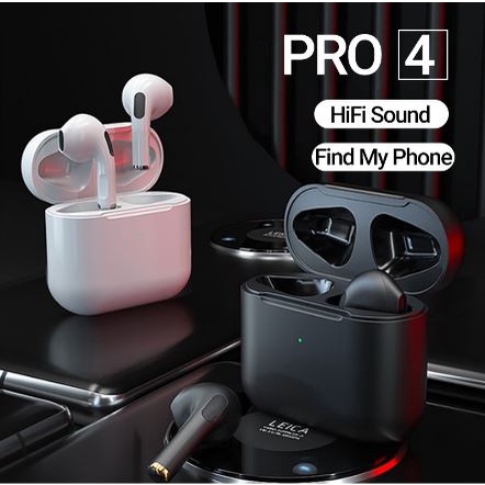 Headphones Pro4 TWS wireless Bluetooth headphones earbuds inPods with microphone for all phones/computers stereo high bass