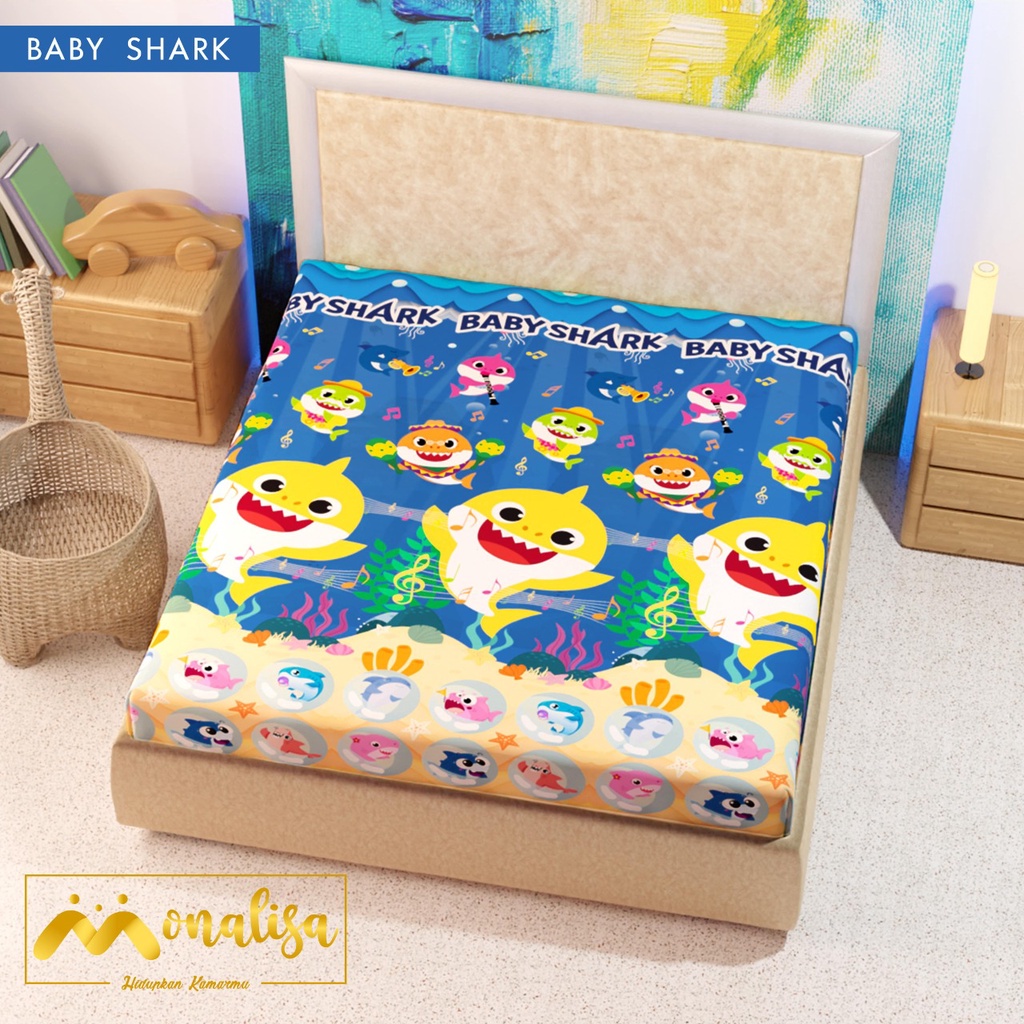 SPREI WATERPROOF MONALISA MOTIF KARAKTER UKURAN 180X200,160x200-4