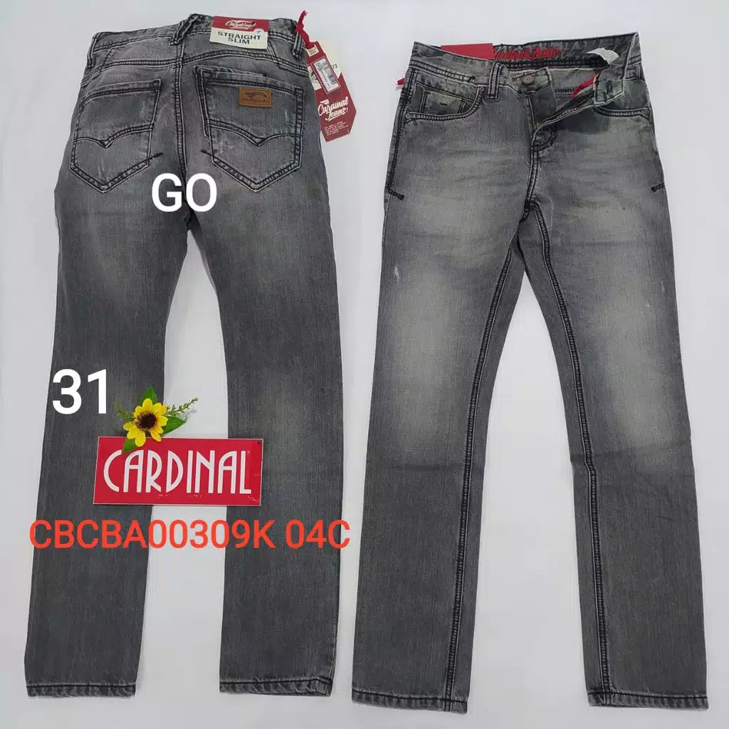 bb D 31 CARDINAL CBCBA Celana Panjang Jeans Reguler Fit Slim Fit Straight Slim Bawahan Laki -Laki