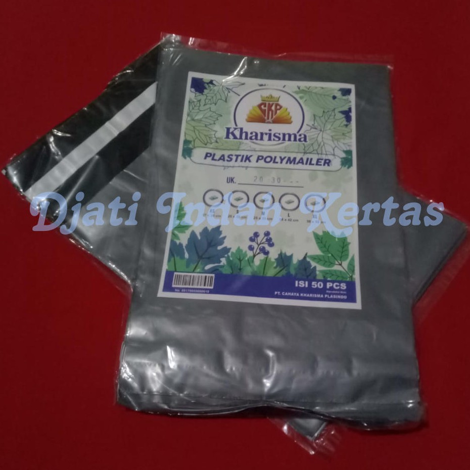 Terbaik !!! Plastik Packing Polymailer - KHARISMA - Ukuran 25 x 35 Warna Silver Isi 50 pcs