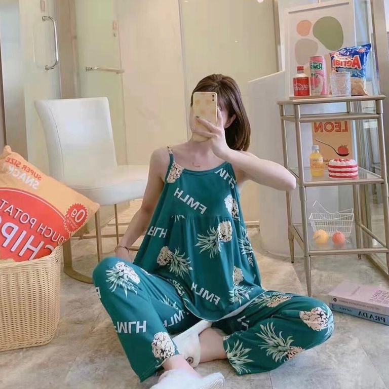 KAWAI BAJU TIDUR PIYAMA SETELAN CP TANKTOP LUCU IMPORT