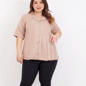 010 BAJU BLOUSE BLUS Kemeja ATASAN WANITA JUMBO RAMPEL LD 120cm BIG SIZE KATUN XXL XXXL CEWEK Gemuk 