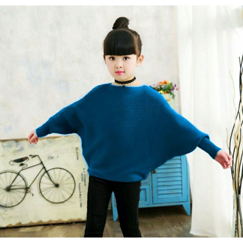 lasperal Batwing rajut anak perempuan/blous Batwing anak 4-8thn/fashion anak perempuan