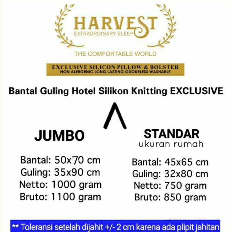 [1PCS JUMBO] BANTAL/ GULING HARVEST ORIGINAL PUTIH/ GOLDEN BLACK HITAM SIZE JUMBO 1.100 GRAM