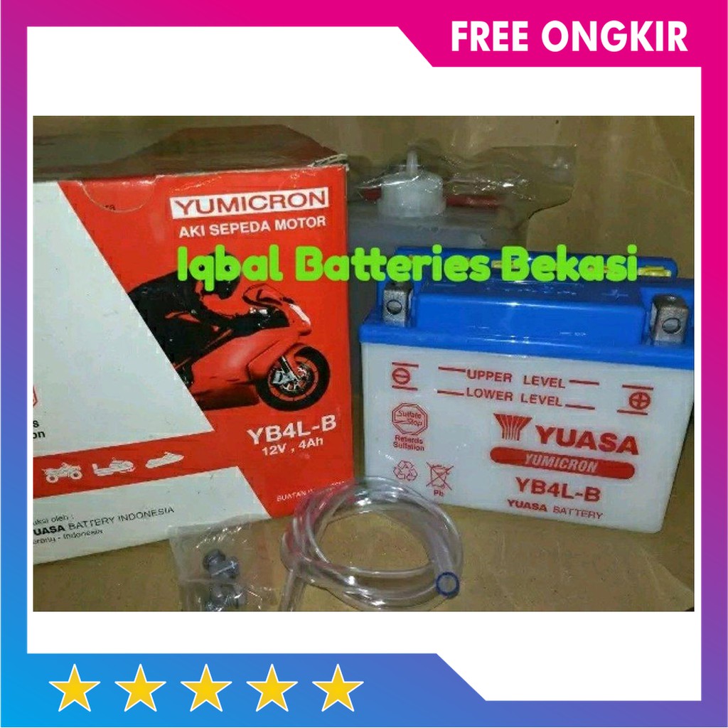 Dijual Aki  Motor  Yuasa Basah Yb4Lb Pengganti Aki  Mf Kering 