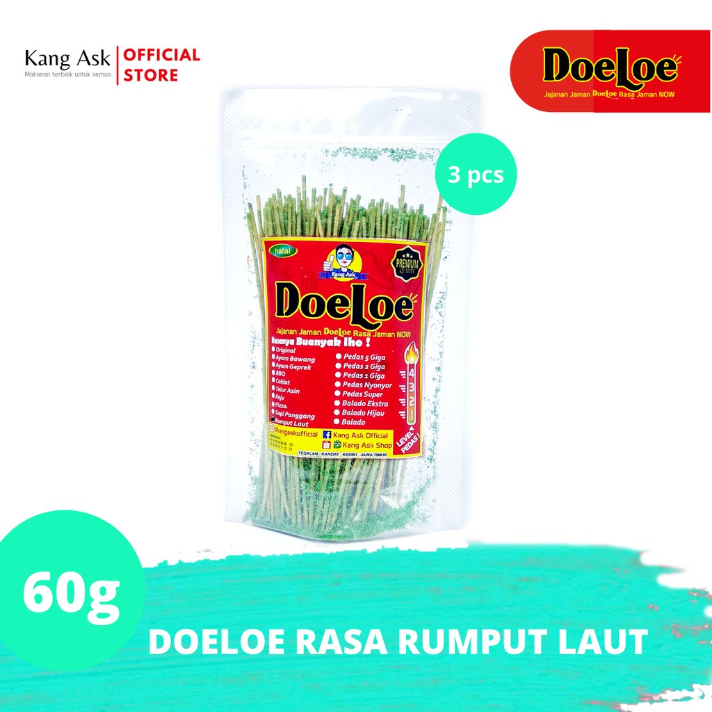 

3 Pcs - Mie Lidi Doeloe Rumput Laut 60 Gram Snack Kang Ask