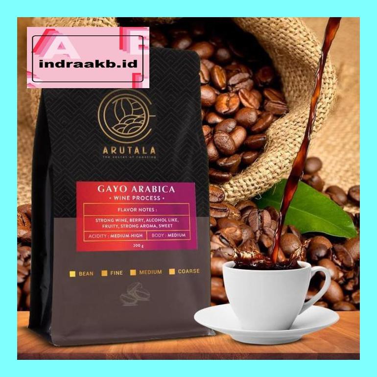 

Kops05X Arutala Kopi Arabika Gayo Wine 200 Gram - Giling Kasar Cof05Sc