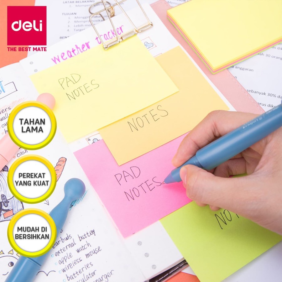 

Sticky Notes DELI 4W Tumpuk Neon Color 76x101mm - EA02102 - JustDeli