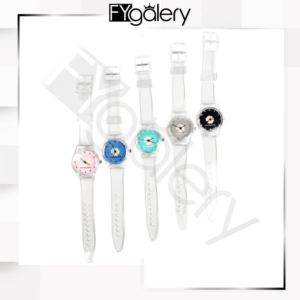 Fygalery J167 Jam Tangan Wanita Quartz Motif Bunga Daisy Kecil Strap