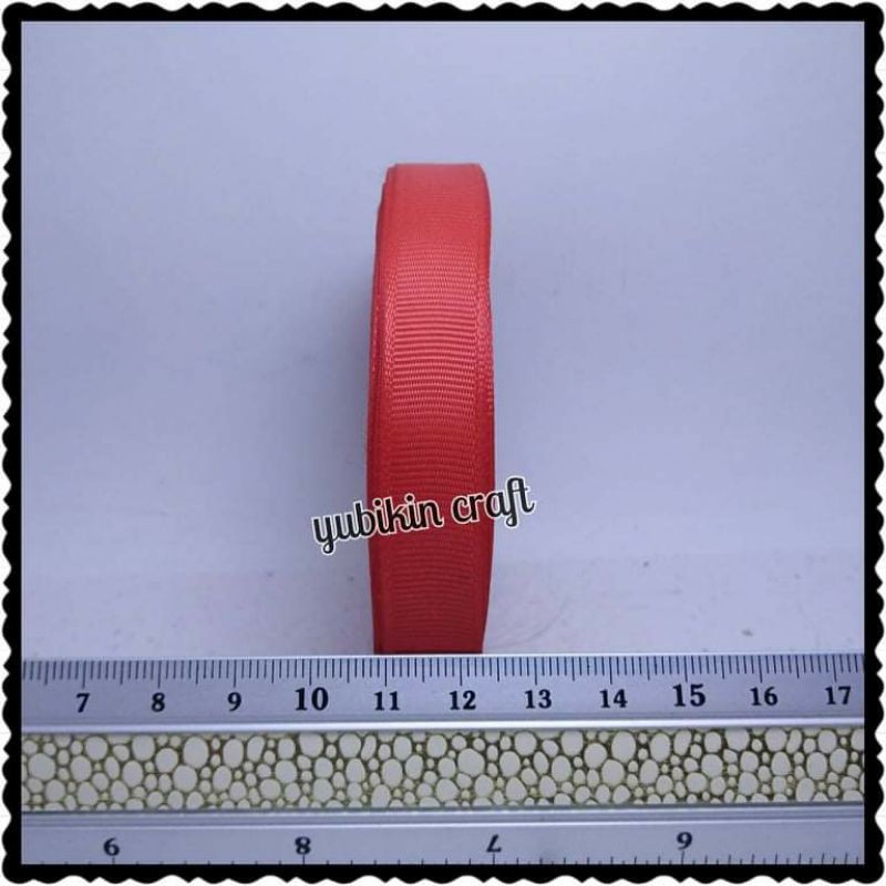 

1 Roll Pita Grossgrain-Pita Garis-Pita Salur Lebar 12mm/ 1,2cm/ 1/2inch Warna Merah