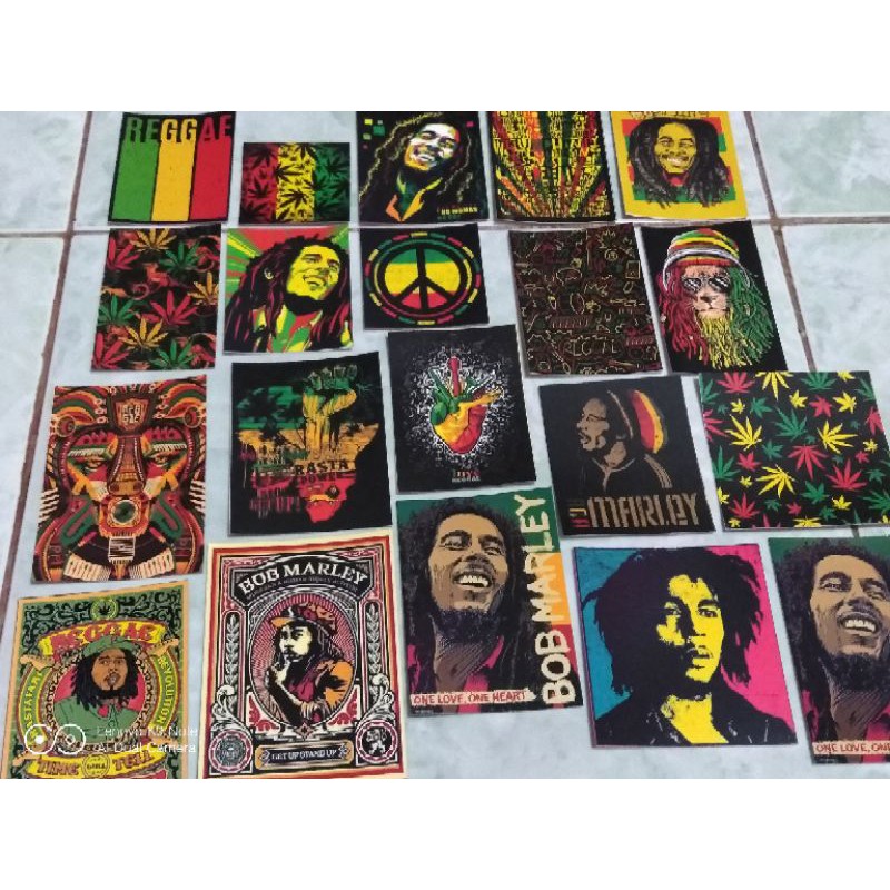 Stiker Bob Marley Reggae Rastaman Jamaica Style merchandise kaos Bob Marley jaket Hoodie sweater dll