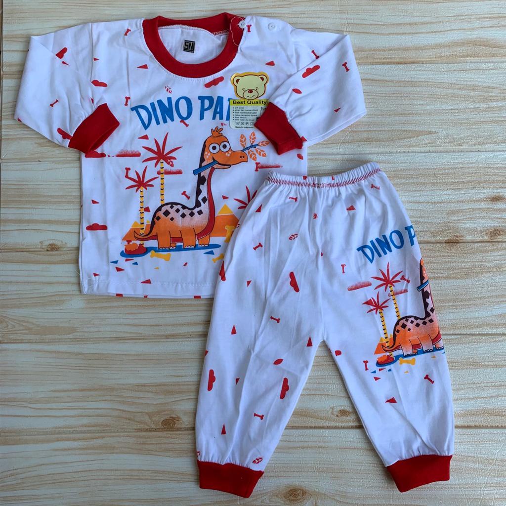 Setelan Piyama Bayi Baju Bayi Kaos Oblong Kancing Bahu Lengan Panjang Anak usia 3-12 Bulan Anababy