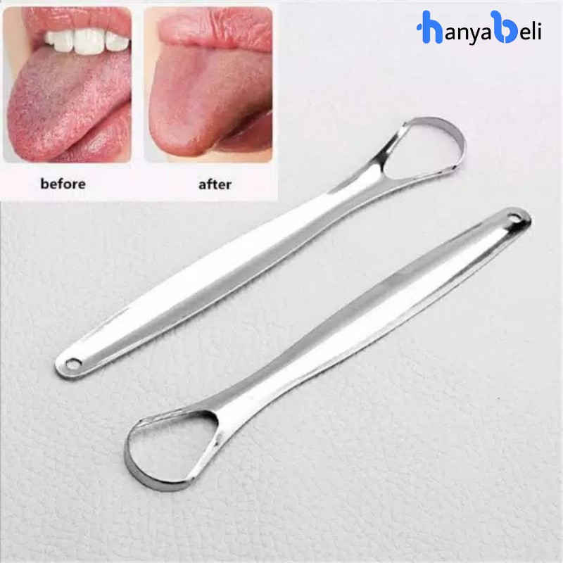 Sikat Pembersih Lidah Bahan Stainless Steel Reusable 1 Pcs