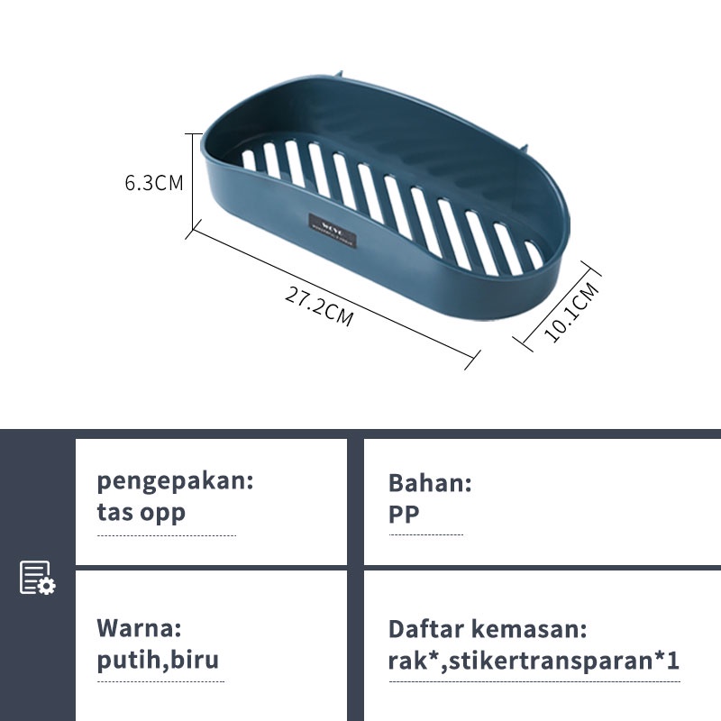 Letyeah &amp; Kaizenliving rak kamar mandi Tempel Dinding Plastik sabun / Rak Bumbu Dapur Multifungsi Wadah