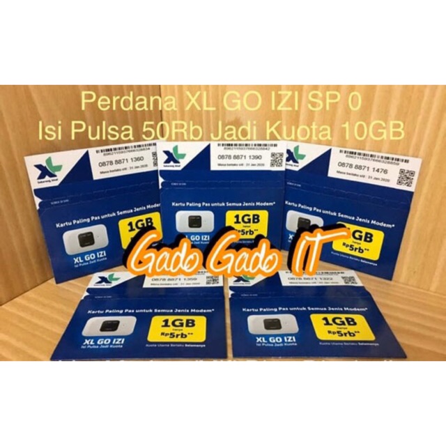 Kartu Perdana Internet XL GO IZI Modem MiFi Unlocked Huawei ZTE Sierra Dll