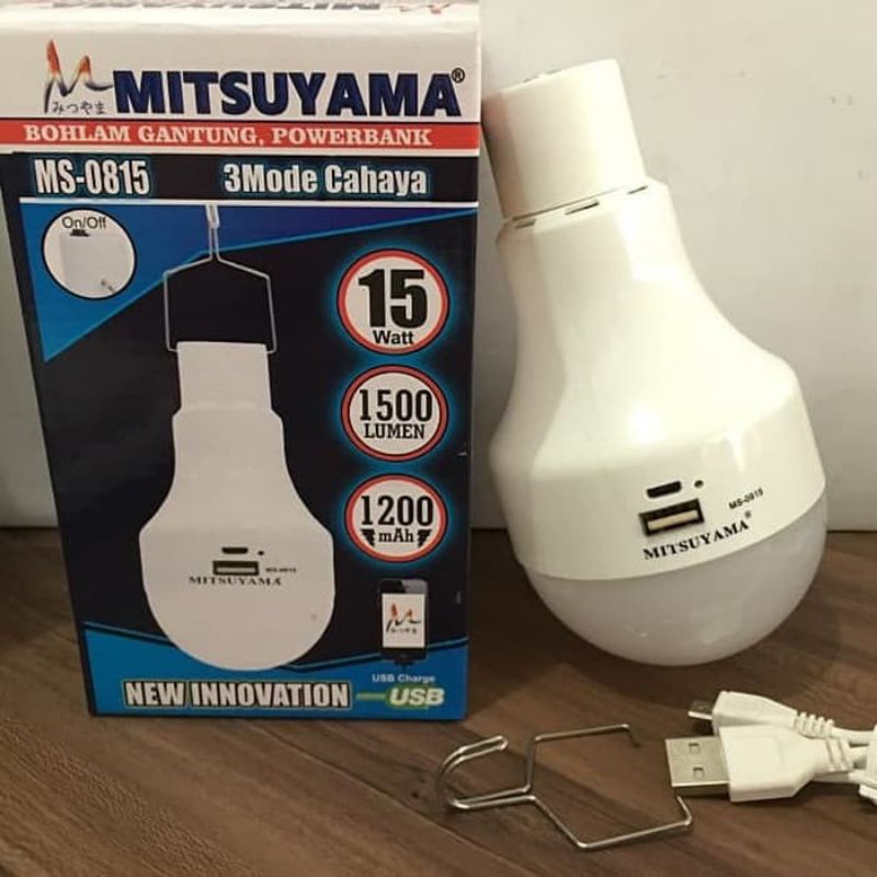 Lampu Bohlam Emergency MS-E0815  2 mode kuning/ putih