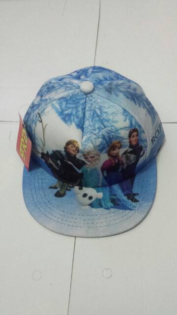 Topi Snapback anak cewe twill Full printing gambar FROZEN