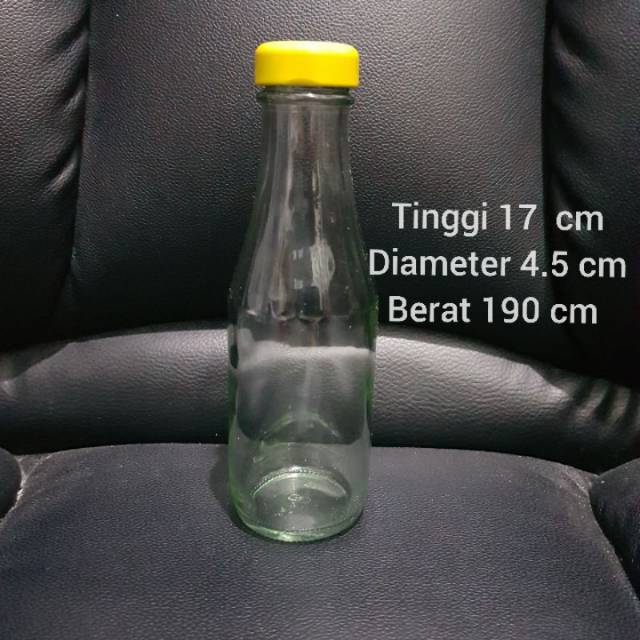 BOTOL KACA 200ML / BOTOL KACA TUTUP KUNING 200 ML Y1