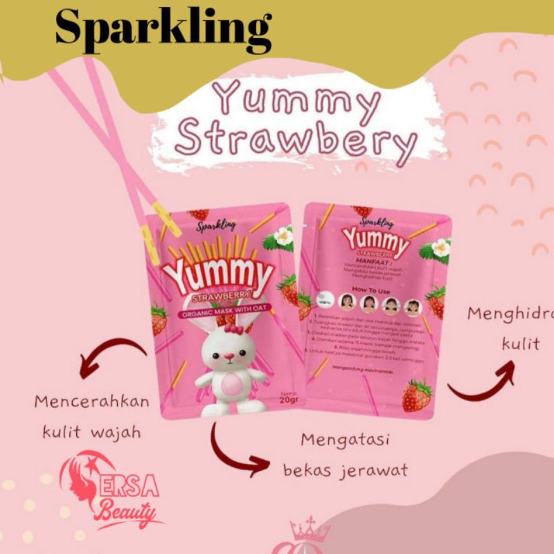 Masker Organik Sparkling Masker Alami Organic Edisi Snack Dengan Niacinimade Vit C 20gr
