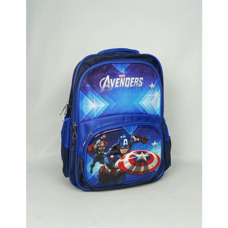 Tas Anak Cowok Alto Emboss Tas Ransel Anak Sekolah Lampu Gambar Transfomers Avengers Ironman Terbaru