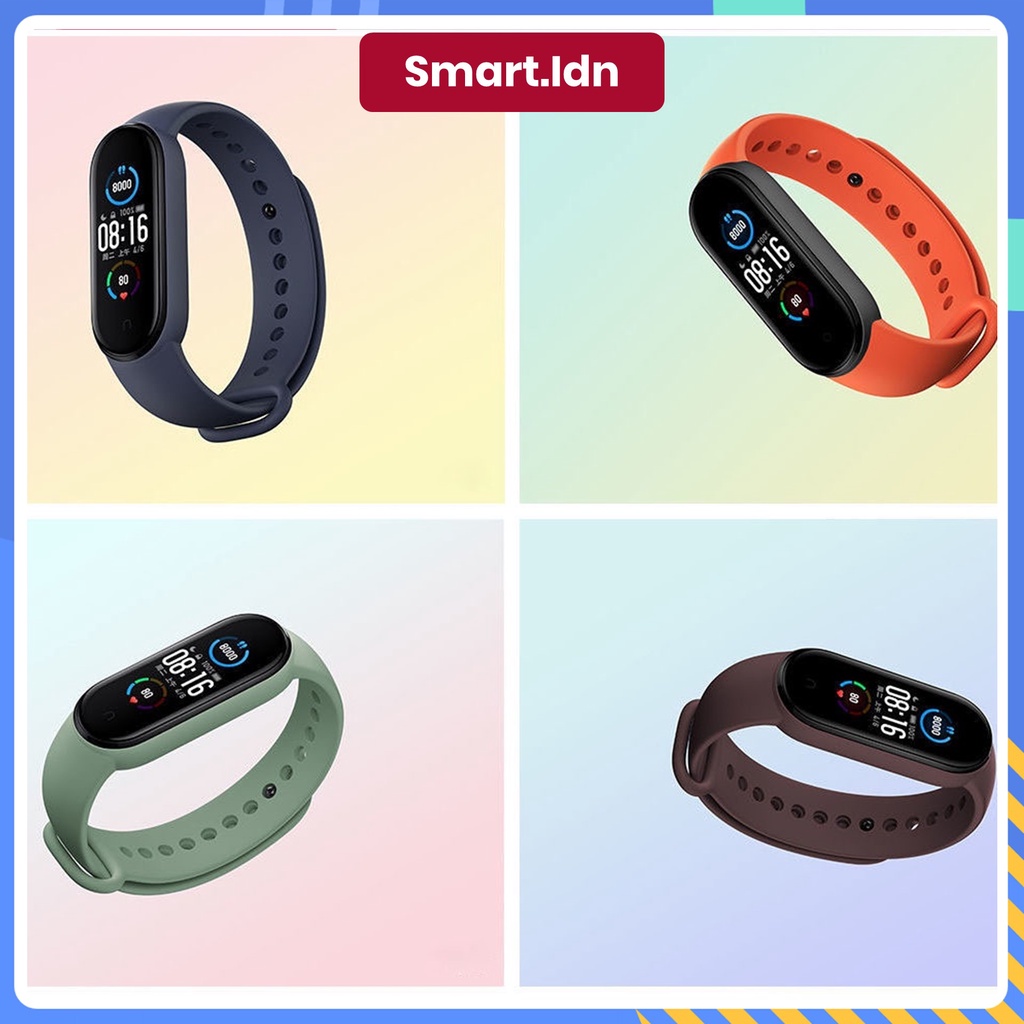 Tali Strap Jam Tangan Pintar Xiaomi Mi Band 5 6 3 4 5 6 Colorful Silicone Strap