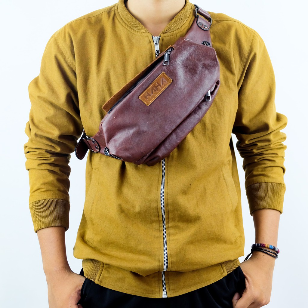 Waistbag kulit BLADE Slingbag Tas Selempang Dada Kulit Asli Pria - Originale Leather Bag