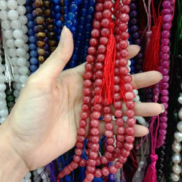 Tasbih Batu Alam Warna Merah