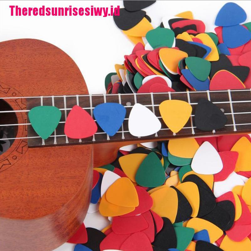 【Theredsunrisesiwy.id】100PCS ABS Acoustic Ukulele Bass Electric Guitar Picks Plectrums Accessories