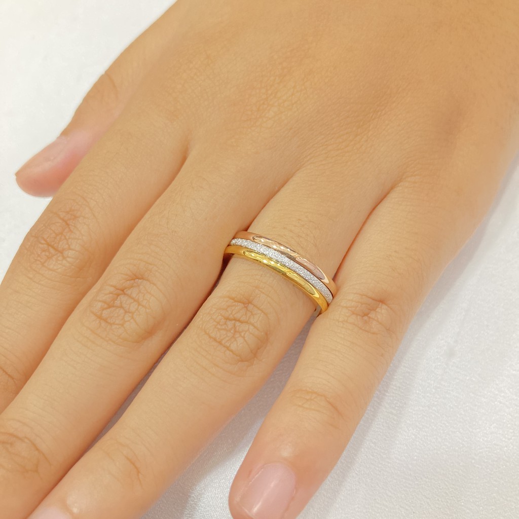 Cincin Titanium Wanita 3 in 1 Simply Style Korea Aksesoris Fashion