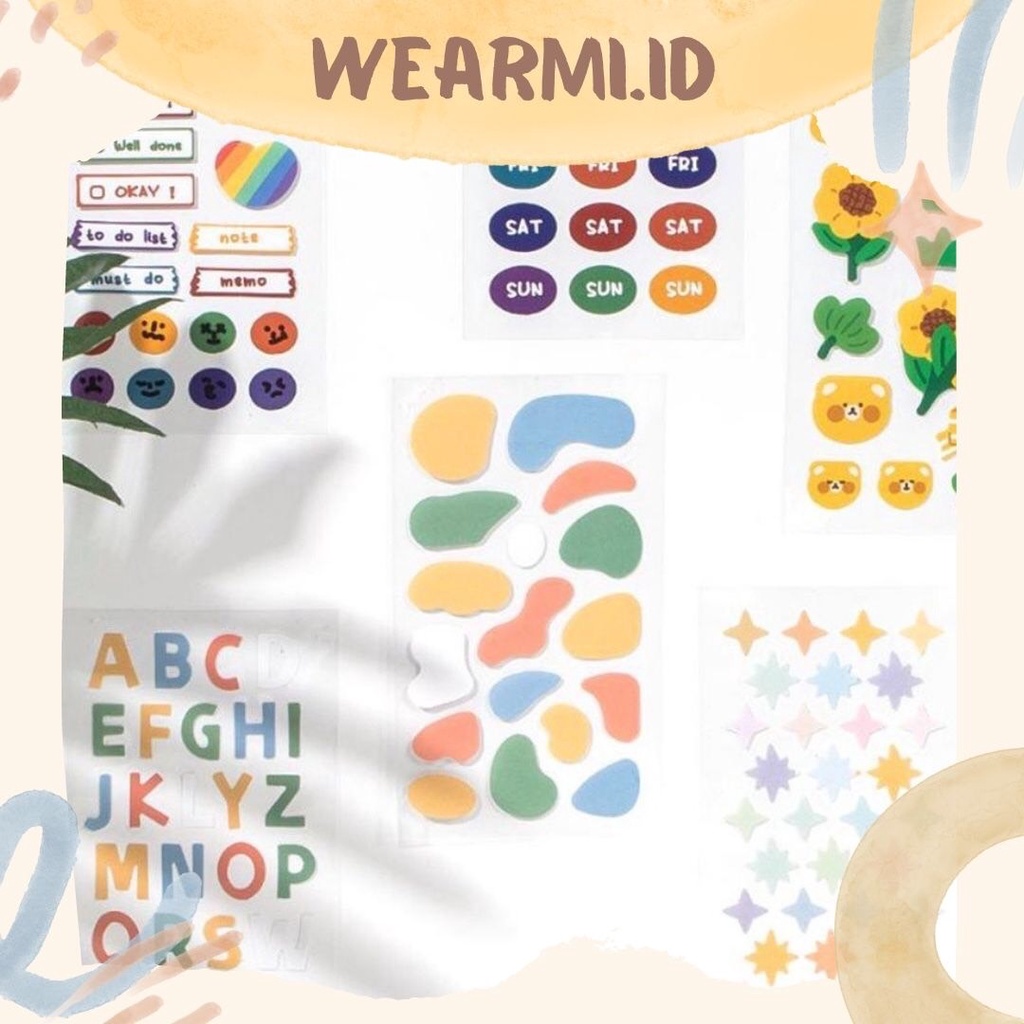 

3 lembar Sticker Alphabet Geometry Shape Rainbow Aesthetic Scrapboo Bujo Jurnal DIY Wearmi Stiker