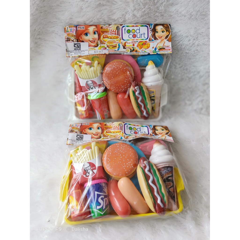 Masak Masakan Mainan Anak Food Court KFC Mainan Burger Nampan Mainan Anak Perempuan KFC Nampan Kfc