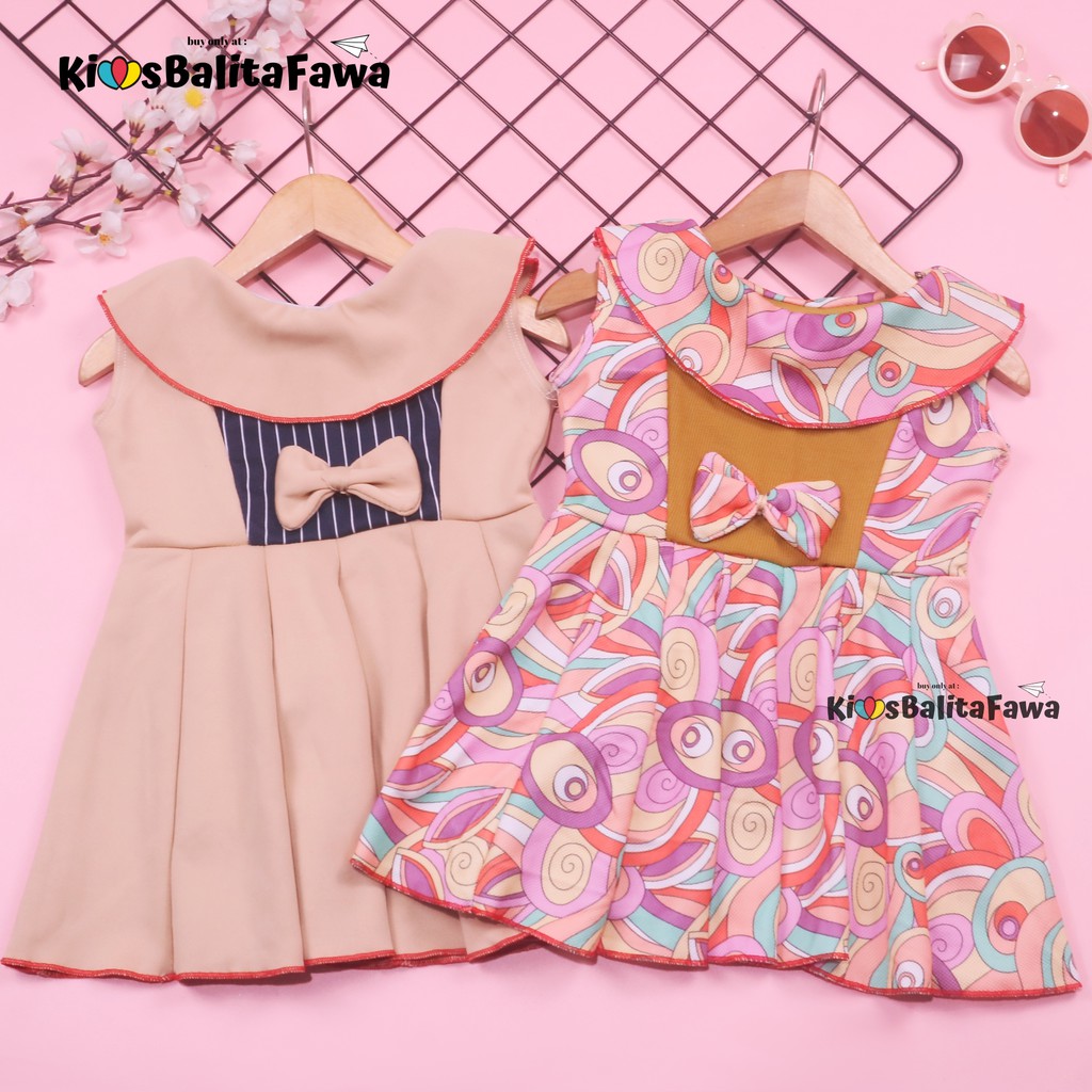 Dress Cantika uk Bayi 3-12 Bulan / Dres Yukensi Murah Baju Anak Perempuan Harian Gaun Pesta Polos babycinnamon