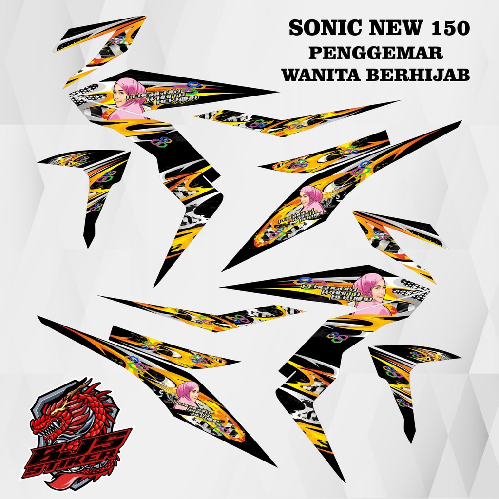 Striping sonic new 150 cc - Stiker Decal sonic 150 sonic new 150 wanita berhijab