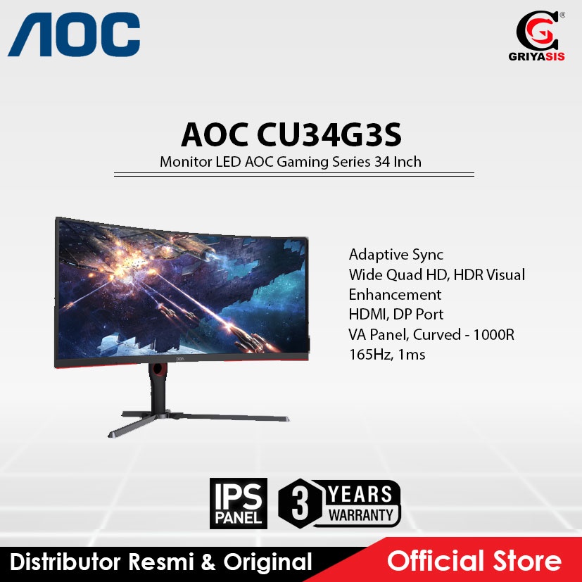 Monitor LED AOC Gaming Series 34 Inch CU34G3S