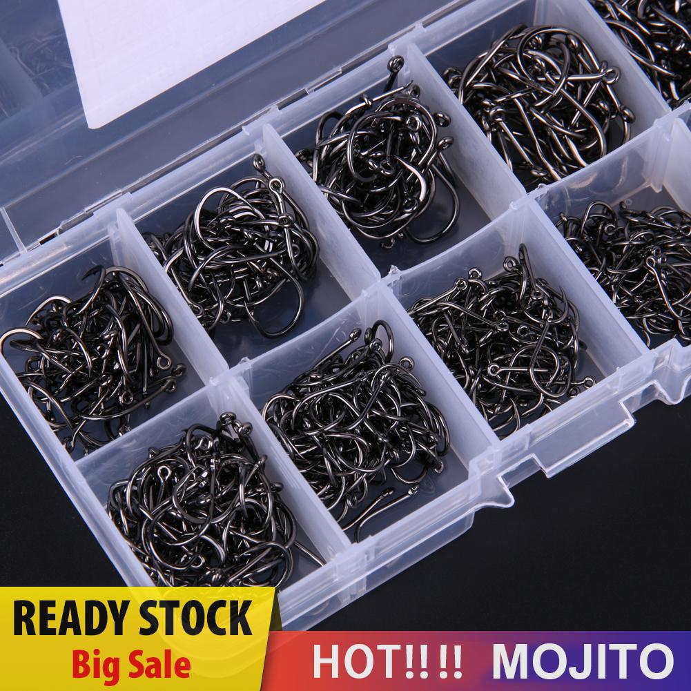 MOJITO Fishing Hook Jig Hooks with Hole Fly Fishing Tackle Box Carbon Steel Fishho